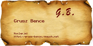 Grusz Bence névjegykártya